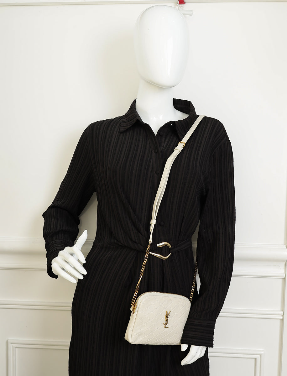 YSL Blanc Vintage Gaby Zippered Pouch