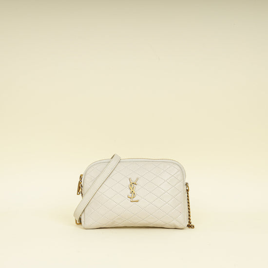 YSL Blanc Vintage Gaby Zippered Pouch