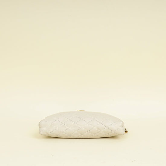 YSL Blanc Vintage Gaby Zippered Pouch