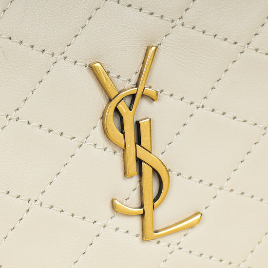 YSL Blanc Vintage Gaby Zippered Pouch
