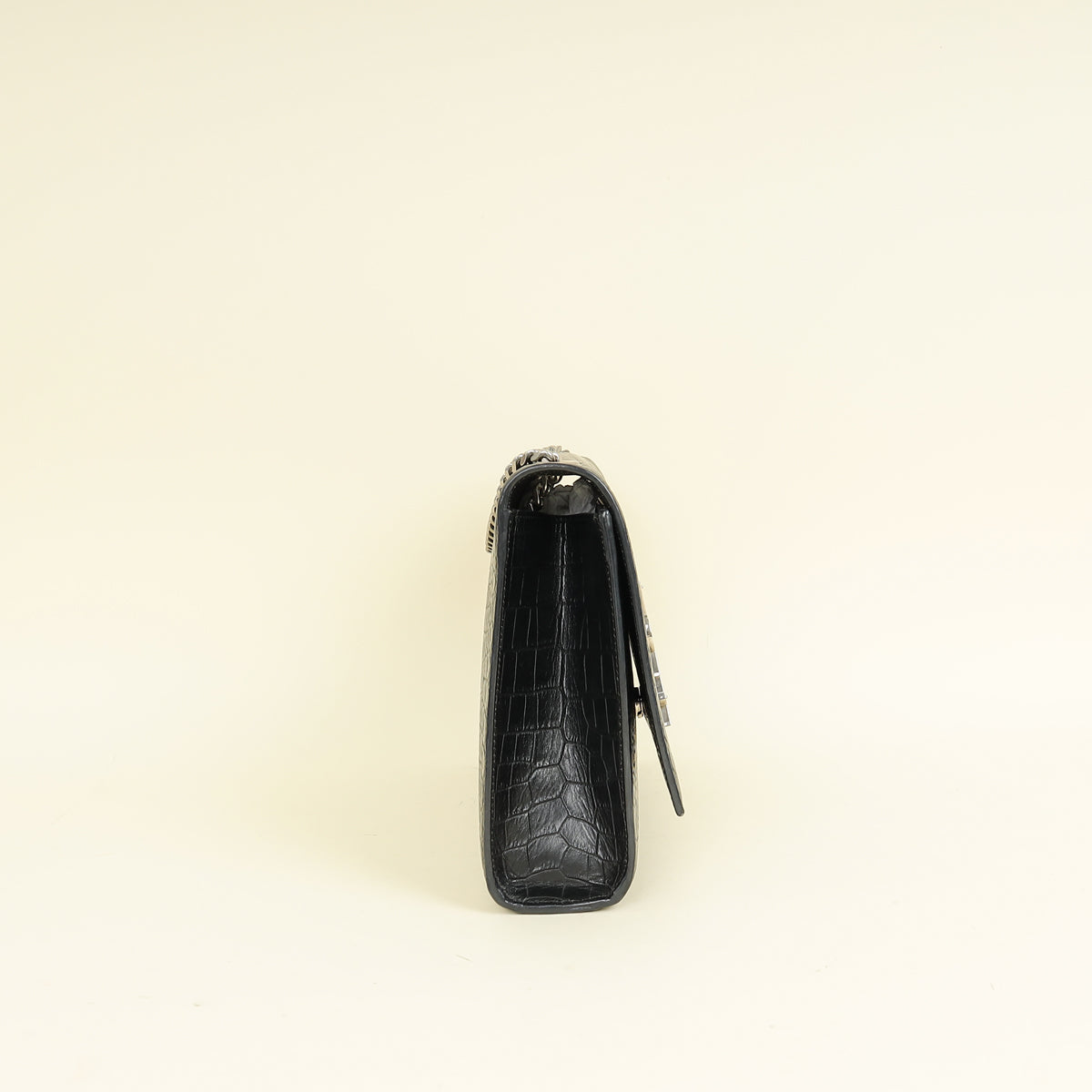 YSL Black Croco Embossed Kate Flap Large Bag