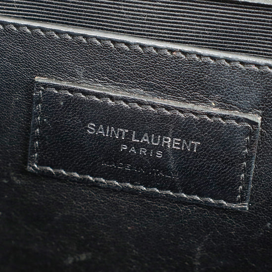 YSL Black Croco Embossed Kate Flap Large Bag