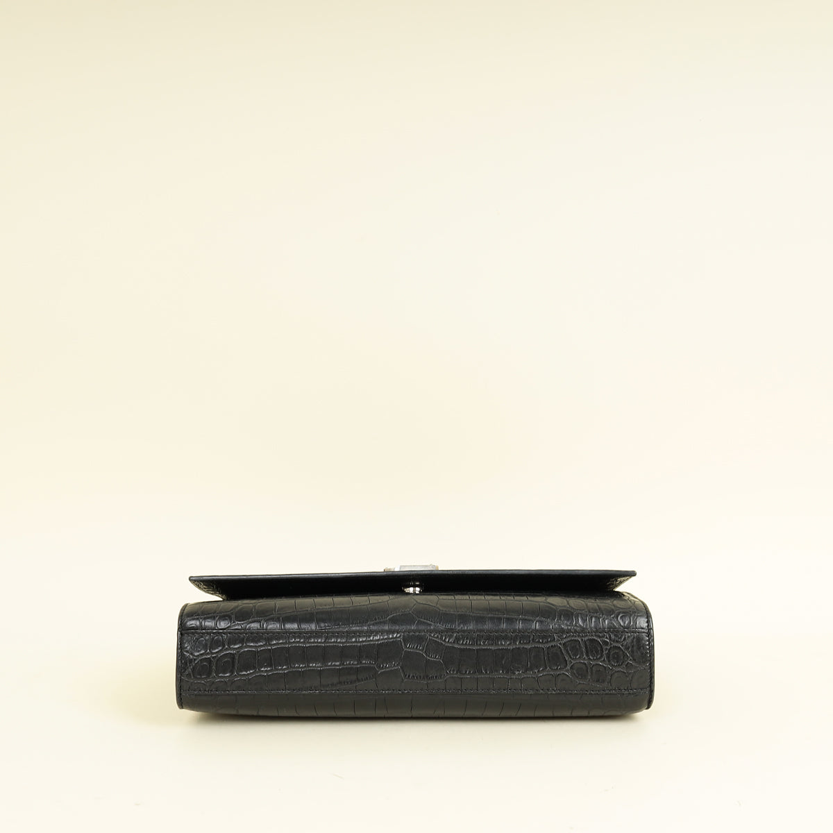 YSL Black Croco Embossed Kate Flap Large Bag