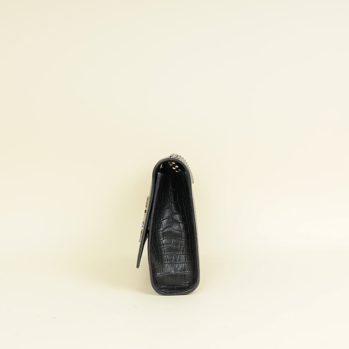 YSL Black Croco Embossed Kate Flap Large Bag