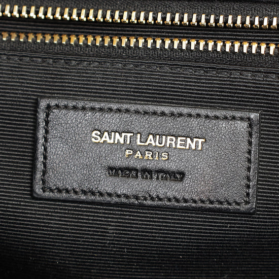 YSL Burgundy Monogram Envelope Large Satchel Bag