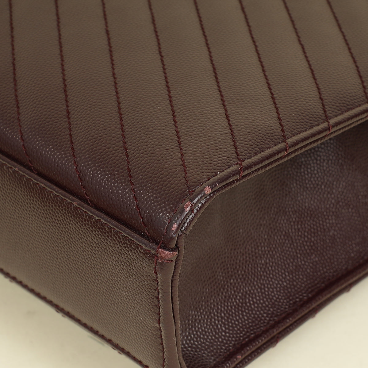 YSL Burgundy Monogram Envelope Large Satchel Bag