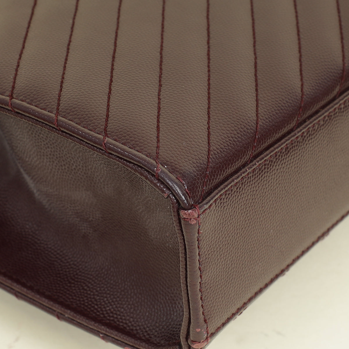 YSL Burgundy Monogram Envelope Large Satchel Bag