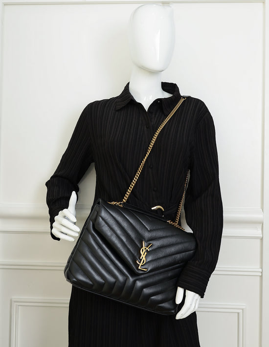 YSL Monogram Black Loulou Medium Bag