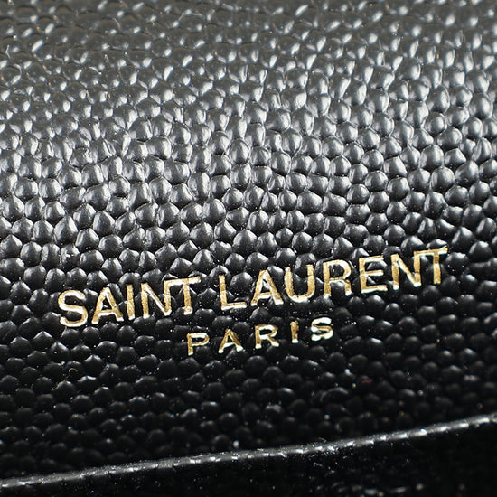 YSL Black Cassandre Envelope Chain Wallet