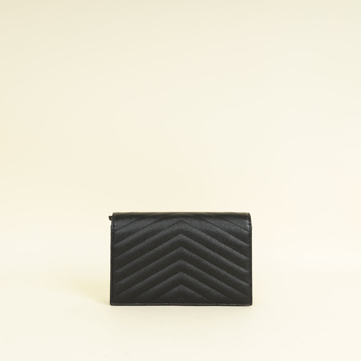 YSL Black Cassandre Envelope Chain Wallet