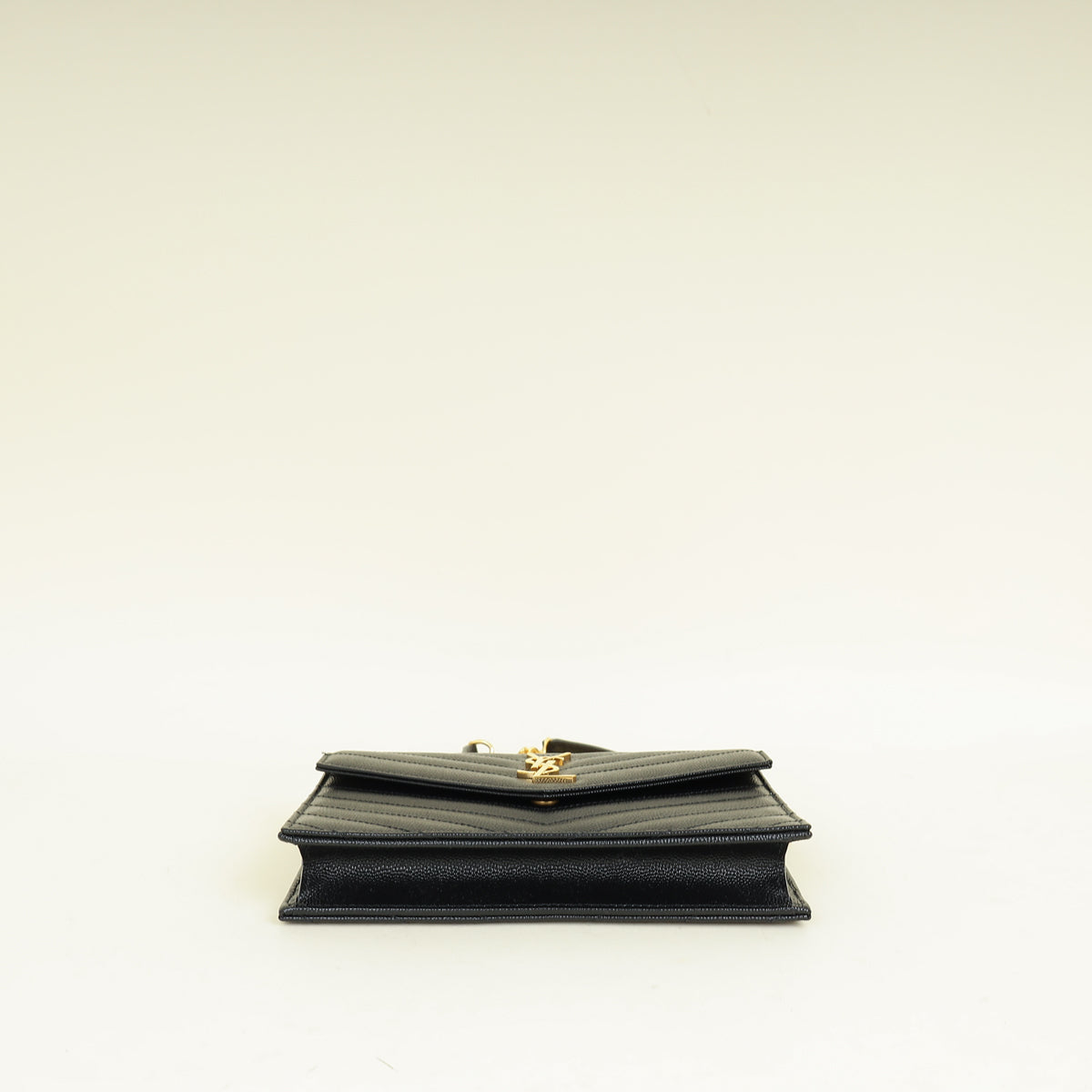 YSL Black Cassandre Envelope Chain Wallet