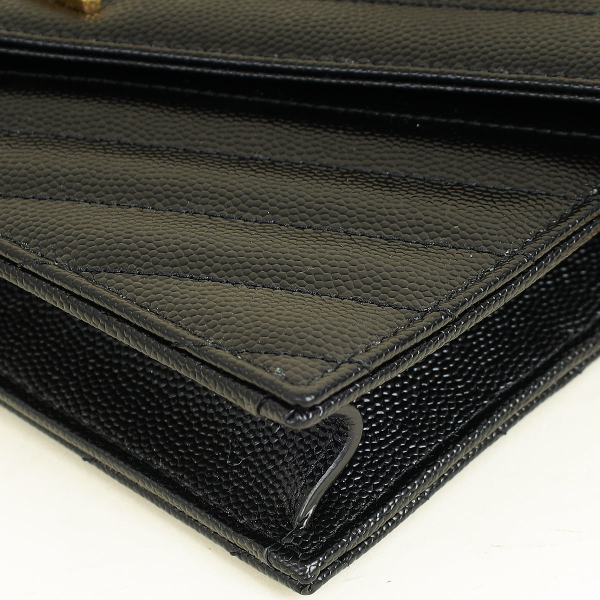 YSL Black Cassandre Envelope Chain Wallet