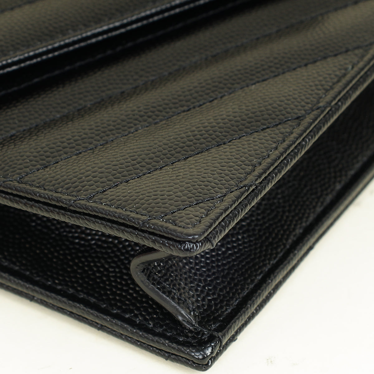 YSL Black Cassandre Envelope Chain Wallet