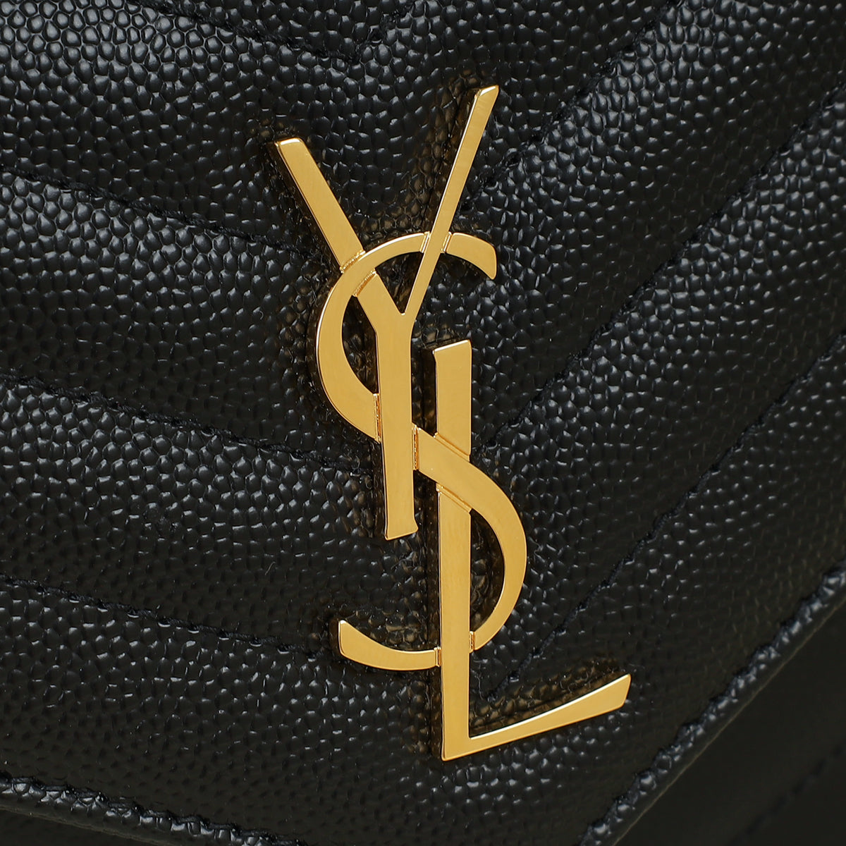 YSL Black Cassandre Envelope Chain Wallet