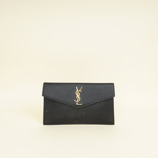 YSL Black Uptown Pouch Clutch