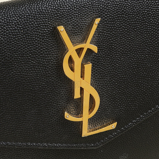 YSL Black Uptown Pouch Clutch