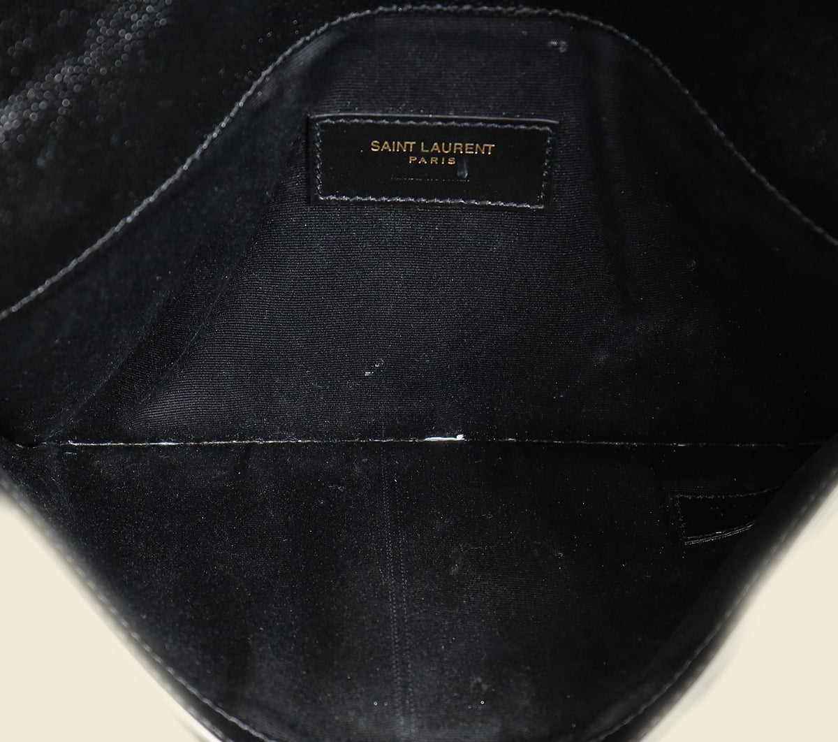 YSL Black Uptown Pouch Clutch