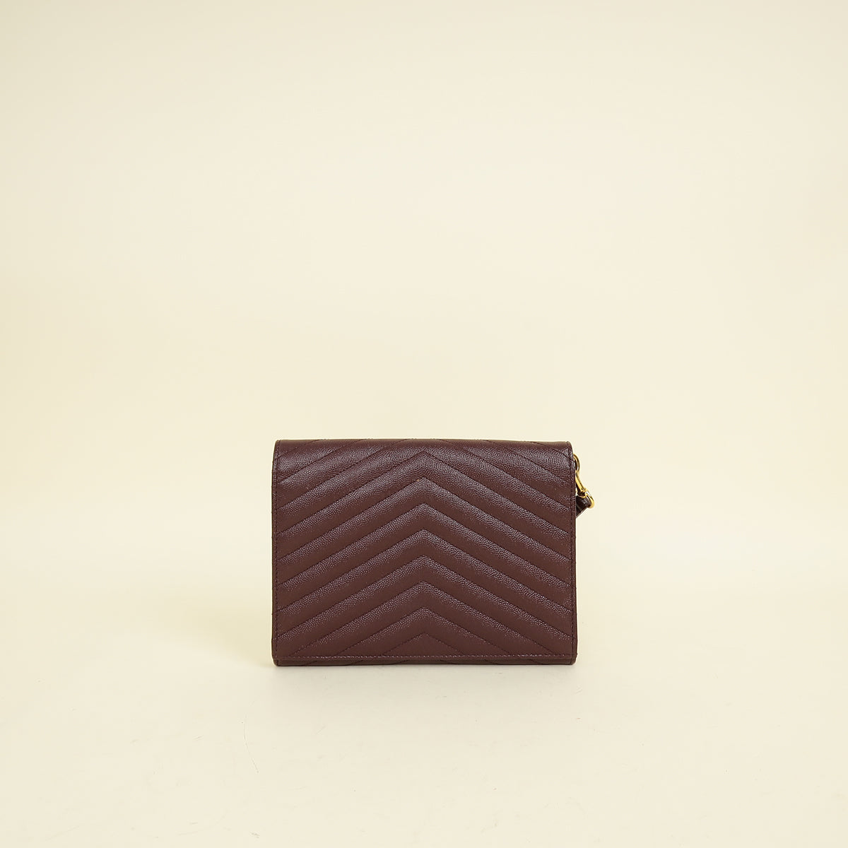 YSL Burgundy Monogram Cassandre Flap Pouch