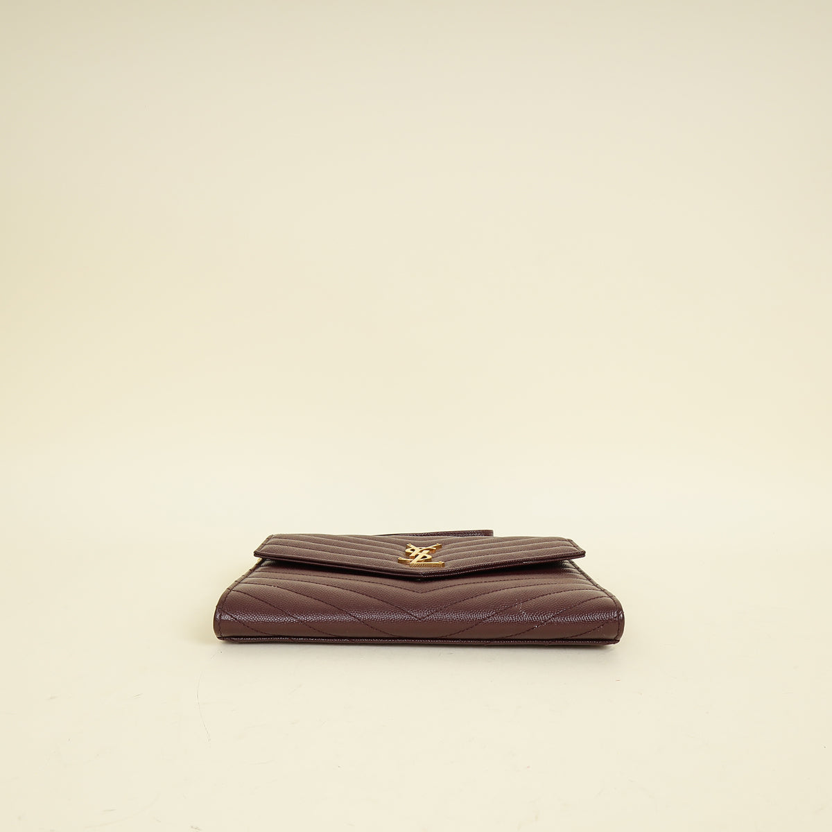YSL Burgundy Monogram Cassandre Flap Pouch
