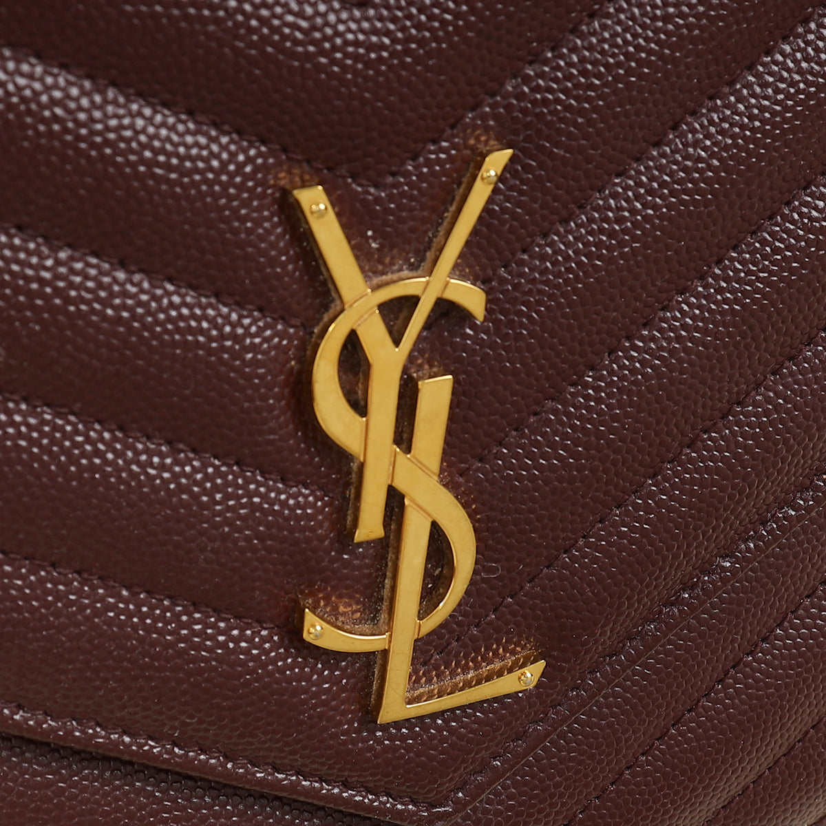 YSL Burgundy Monogram Cassandre Flap Pouch