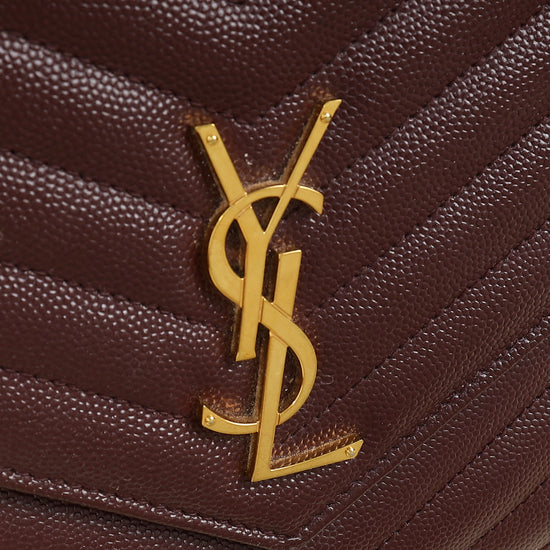 YSL Burgundy Monogram Cassandre Flap Pouch