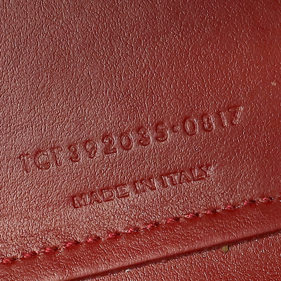 YSL Red Sac De Jour Croco Embossed Nano Bag