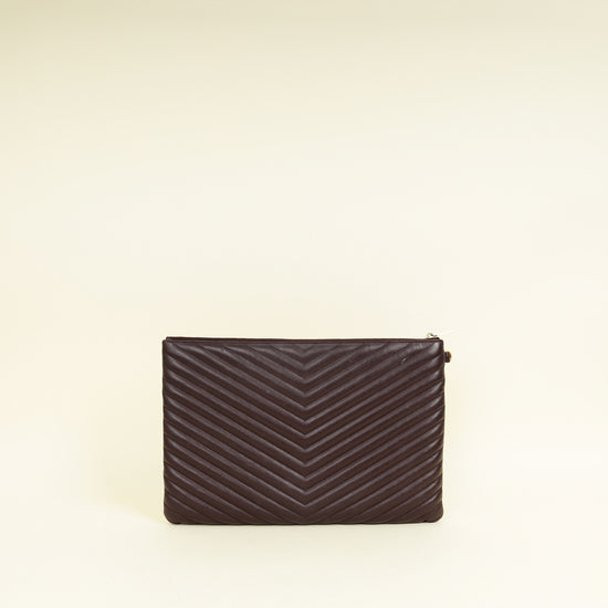 YSL Wine Cassandre Zip Document Holder Large Pouch