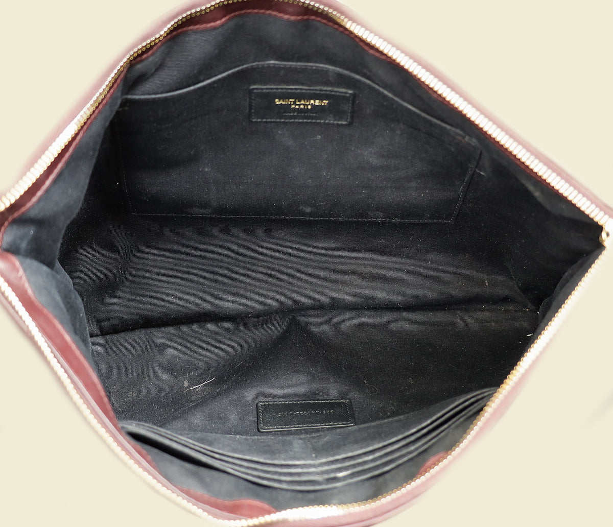 YSL Wine Cassandre Zip Document Holder Large Pouch