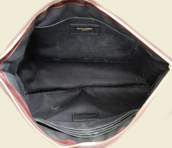 YSL Wine Cassandre Zip Document Holder Large Pouch