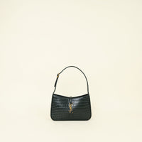 YSL Forest Green Croco Embossed LE 5 À 7 Shoulder Bag