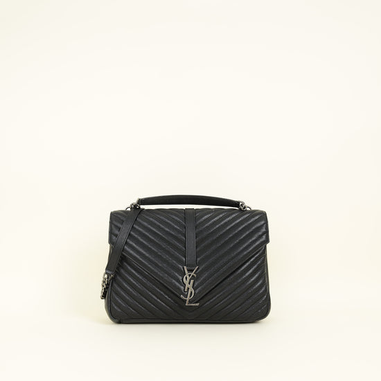 YSL Black Monogram College Satchel Large Bag