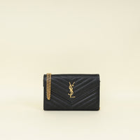 YSL Black Cassandre Wallet On Chain