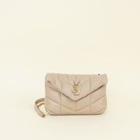 YSL Beige Puffer Toy Shoulder Bag