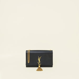 YSL BlackMonogram Kate Tassel Shoulder Bag