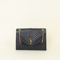 YSL Black Monogram Large Satchel Shoulder Bag