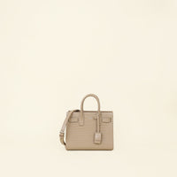 YSL Dark Beige Sac De Jour Croco Embossed Nano Bag-YSL-THE CLOSET