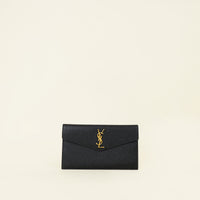 YSL Black Uptown Pouch Clutch