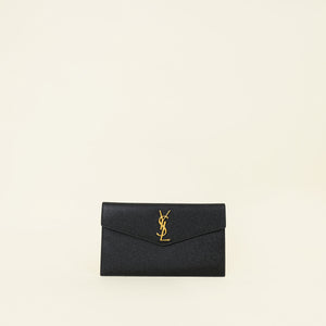 YSL Black Uptown Pouch Clutch
