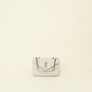 YSL Vintage Blanc Toy Puffer Mini Shoulder Bag