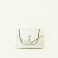 YSL Blanc Vintage Loulou Medium Chain Shoulder Bag