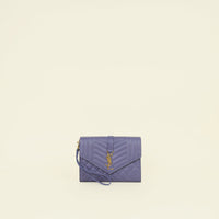 YSL Purple Mix Quilt Envelope Wristlet Clutch