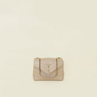 YSL Dark Beige Small LouLou Shoulder Bag
