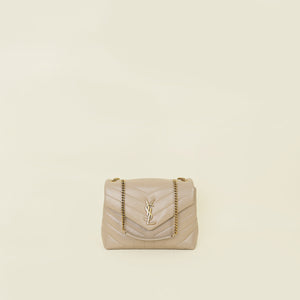 YSL Dark Beige Small LouLou Shoulder Bag