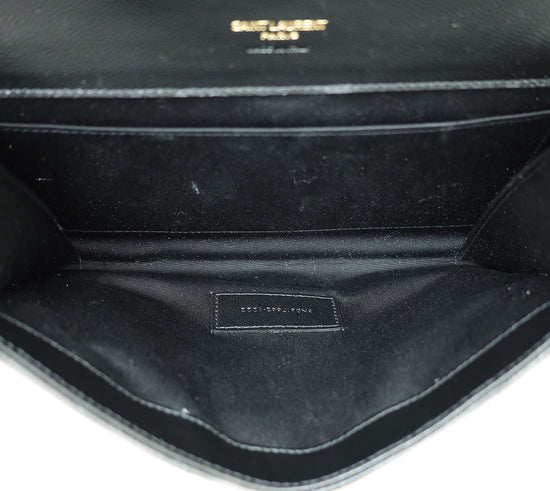 YSL Black Cassandre Envelope Flap Pouch