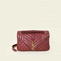 YSL Red Soft Envelope Medium College Bag