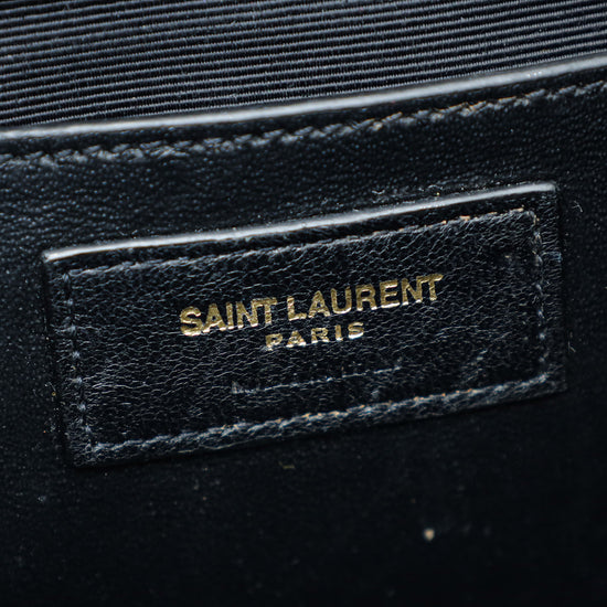 YSL Black Envelope Mix-Quilted Medium Bag