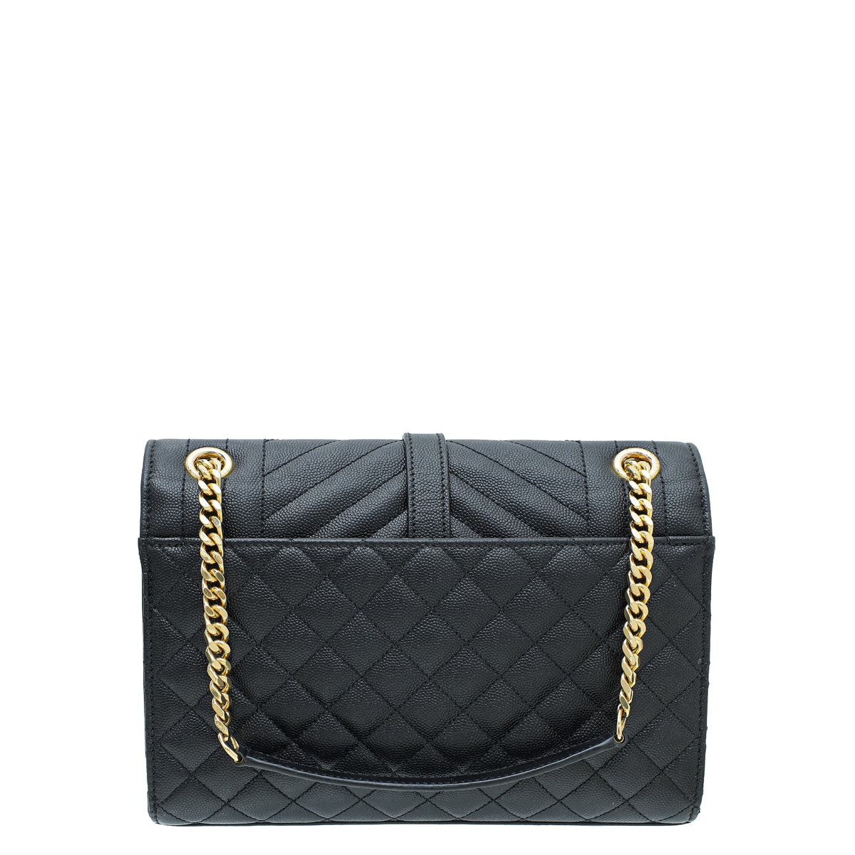 YSL Black Envelope Mix-Quilted Medium Bag-YSL-THE CLOSET