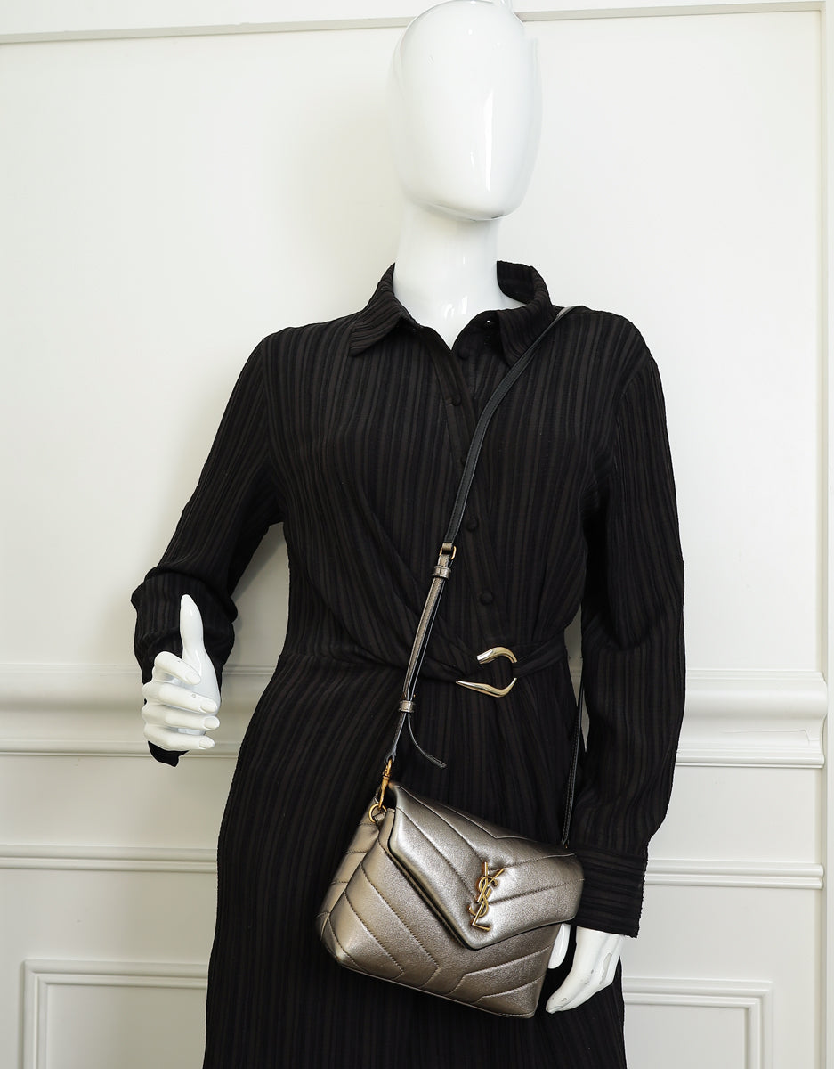 YSL Metallic Olive LouLou Toy Shoulder Bag
