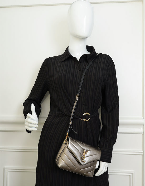 YSL Metallic Olive LouLou Toy Shoulder Bag