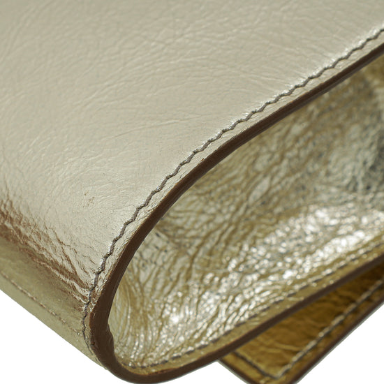 YSL Metallic Gold Belle De Jour Clutch